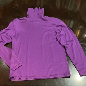 Purple silk Turtleneck Sweater